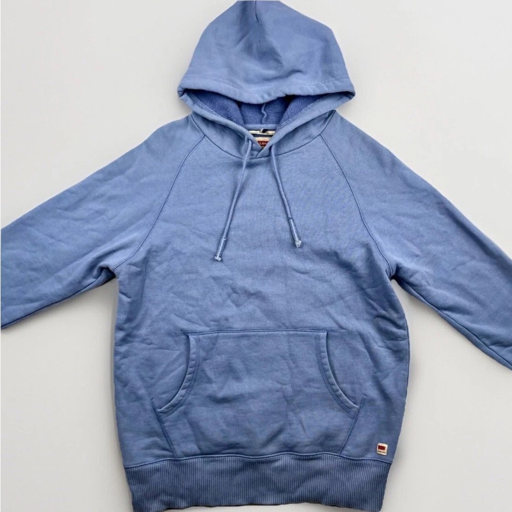 Levi's Honestly Made Hoodie Mens M Blue Cotton Pullover Kangaroo Pockets EUC